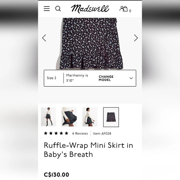 Madewell Ruffle Wrap Mini Skirt in Baby's Breath Blue Micro Floral 4 - Picture 5 of 16